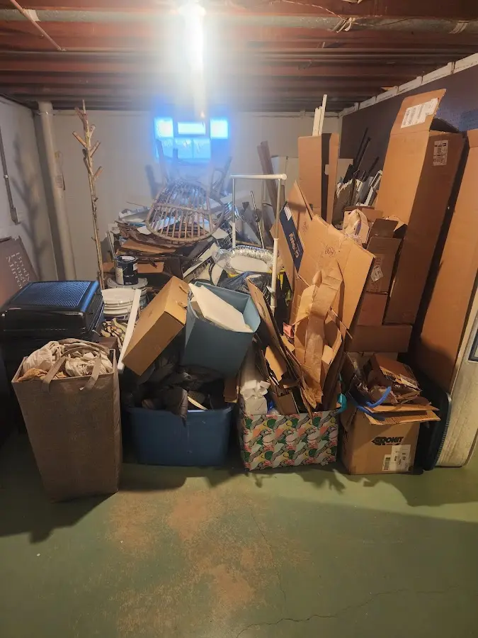 Roll-off dumpster container at job site for 20 Yard Dumpster Rental in Madison